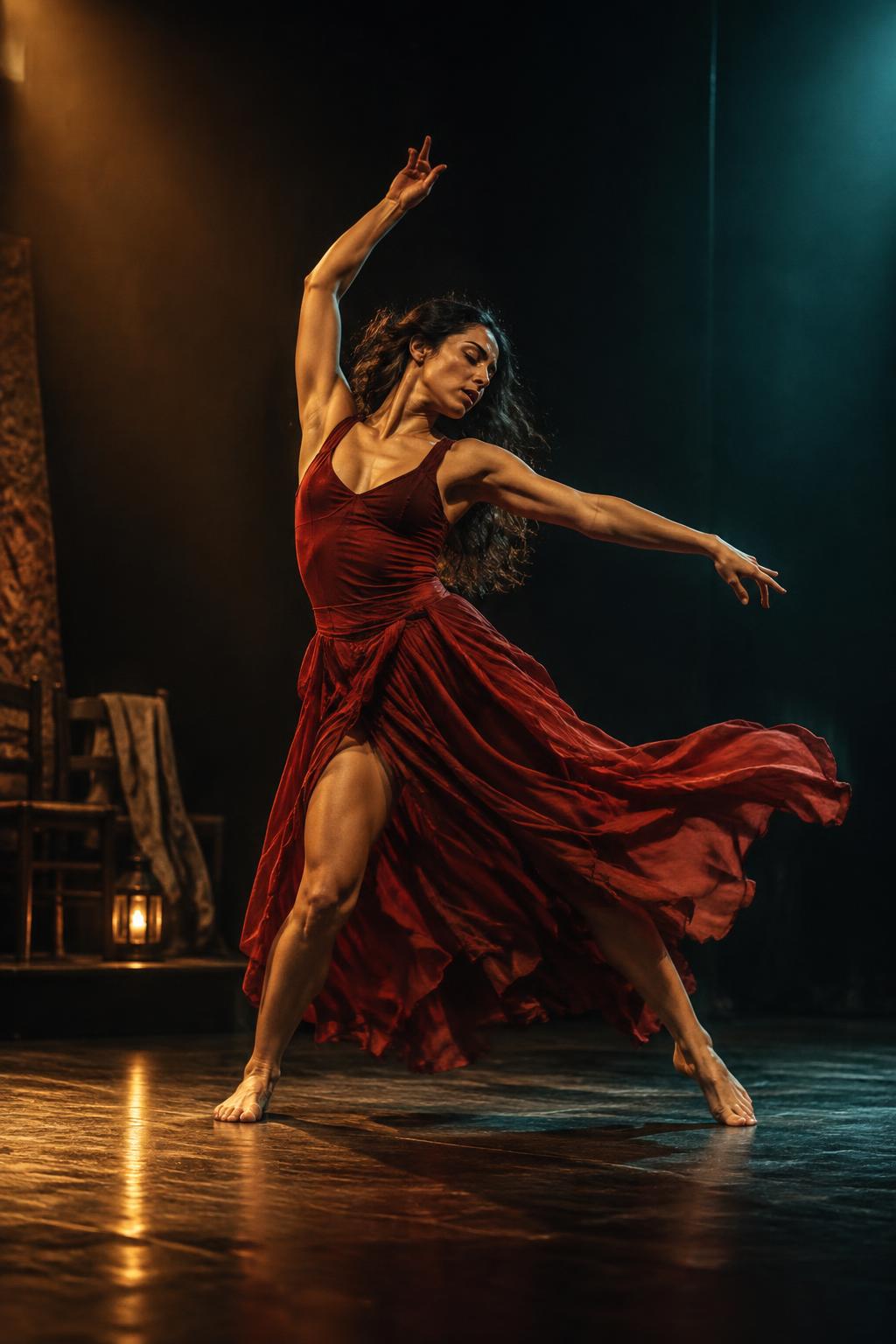 Bailarina independiente en escena
