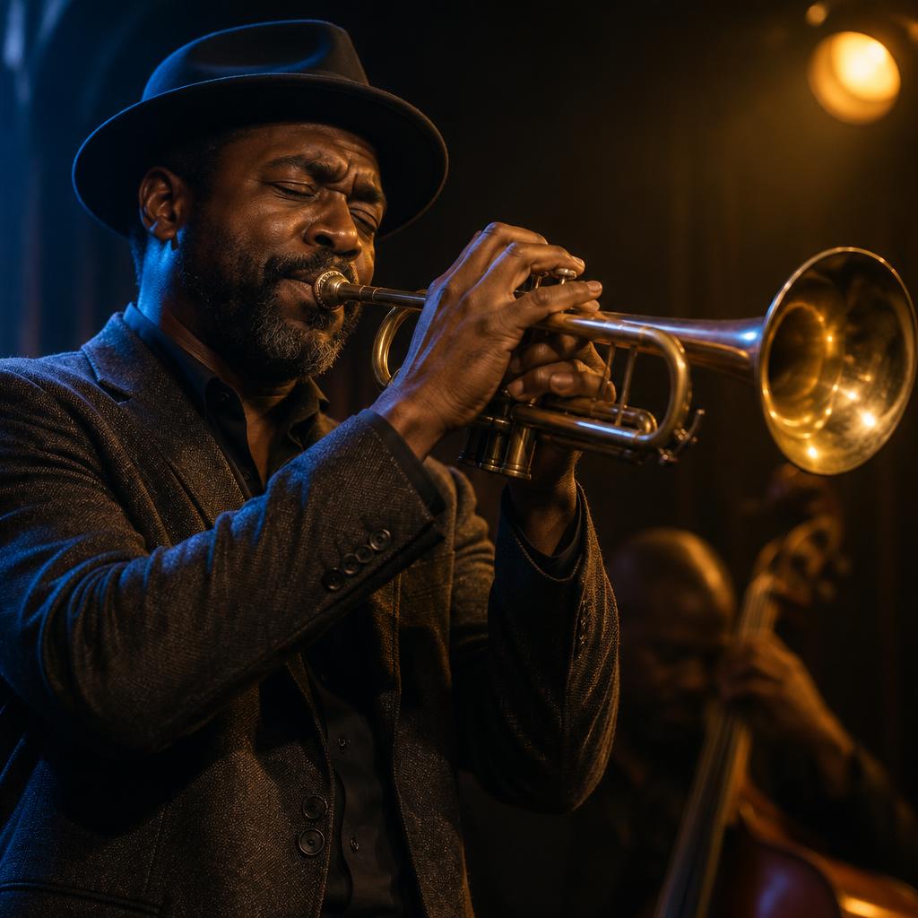 Trompetista interpretando jazz